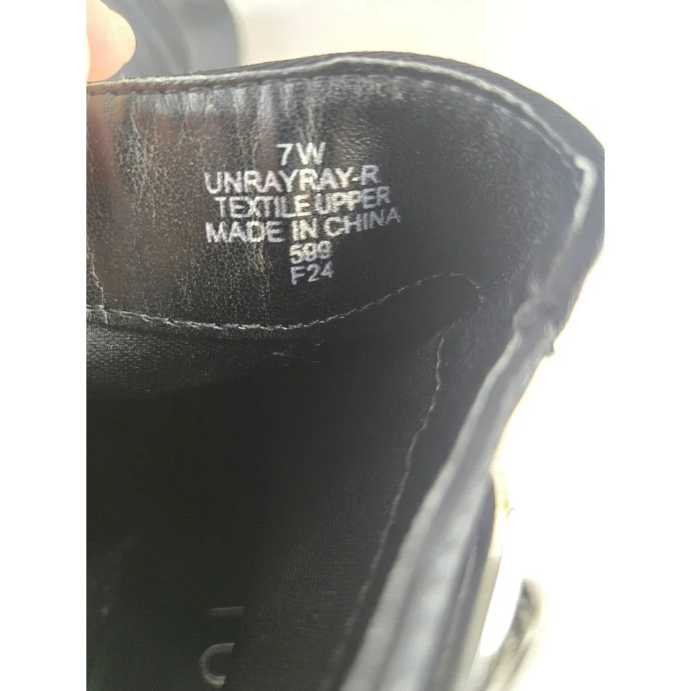 Unisa UNRAYRAY-R Womens Black Textile Buckle Block Heel Ankle Boots‎ Size 7W